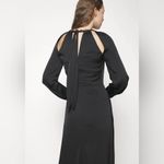 Veronica Beard NWT Fayla Black Silky Satin Ruched Chain Neck Midi Dress sz 2 Photo 9