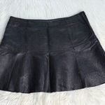 wilson's leather  Maxima Black Perforated Leather Mini Skater Skirt Photo 0