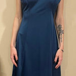 Deep Teal Blue Vintage Lace Slip Dress Photo 0