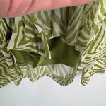 Joie  Button Front Shirt Womens Medium Green White Zebra Print Fairy Layered Photo 5