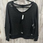 Romeo + Juliet Couture NWT French Terry Distressed Black Sweatshirt Photo 2