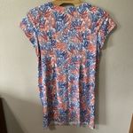 Talbots Dress Size 2X Blue Red Coral Reef Print Jersey Shift Floral Sundress Photo 2