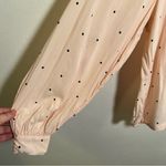 Levi's Levi’s Blouse Light Pink Black Polka Dots Long Sleeve L Photo 5
