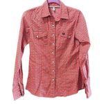 Cinch  Women's Red Pearl Print Collared Long Sleeve Snap Shirt Size Small Photo 1