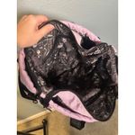 Steve Madden  Quilted Puffer Tote Bag Lilac Purple Black Straps Zip Pockets Large Photo 7