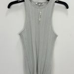 Madewell The Signature Shimmer Knit Cutaway Sweater Tank Ribbed Gray Medium NWT Photo 4