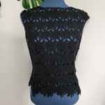 Black Cut Out Flower Crochet Top Size M Photo 1
