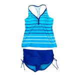Beach House Womens Stripe Tankini Top Ruched Shorts 2 Photo 1