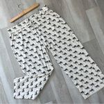 Kate Quinn Pants organic cotton deer pajamas womens Cream (size 1xl) loungewear Black Photo 0