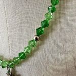 Green beaded rhinestone cross necklace Photo 10