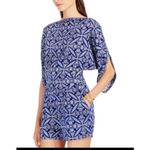 Diane Von Furstenberg  Romper Womens 6 Blue Printed Soleil Kyona Kyoto Navy‎ Photo 8