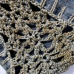 Vintage CREST JEANS Denim Jean Jacket Crochet Details Blue Size XXL Photo 9