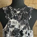 One World  Womens Black & White Crochet Sleeveless Tank Top Medium Photo 4