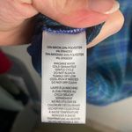 Beach Lunch Lounge Size XS Plaid Ruffled Smocked Blouse Blue Dark Academia Boho Photo 3