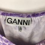Ganni  Womens Heavy Satin Floral Camisole Top Purple 36 Photo 4