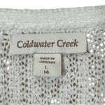 Coldwater Creek , White Soft Ribbon Yarn Cardigan,Size L,Made in Jordan Photo 1