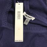 DKNY NWT  Navy Blue Semi Sheer Long Sleeve V Neck Sweater Top Size Small Photo 6