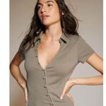 Urban Outfitters nola Collared Shirt Dress Dark Green Size Medium Photo 8