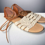 Just Fab Pandora crochet flat ankle tie sandals Photo 0