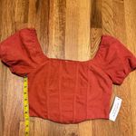 Kirious Women’s Small New Paneled Smocked Short Puff Sleeve Crop Trop Corset Photo 2