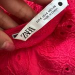 ZARA  Eyelet Cotton Vibrant Pink Mini Dress Small Photo 5