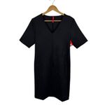 Spanx NWT  Faux‎ Suede Column Dress Small Classic Black V-Neck Sculpting Stretch Photo 1