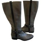 Matisse Daniel Gray Leather Zip Up Knee High Harness Boots, Sz 8 Photo 0