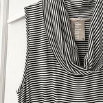 Anthropologie Dolan Black White Stripe Jersey Cowl Neck Tulip Hem Midi Dress Med Photo 5