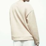 ZARA NWT Beige Crocheted Sweatshirt Lace Applique Pullover Medium Photo 5