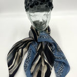 Vintage Animal Print Scarves Set of‎ Three Leopard Zebra Tiger Snake Blue Black Photo 0