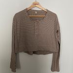 Free People Intimately Seeing Stripes Sleepwear Top- Cropped- Size XS- Top Only Photo 6