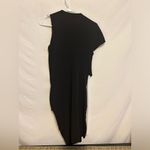 ZARA NWT W&B Collection Asymmetrical Draped Black and White Dress Size Small Photo 7