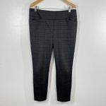 Dalia Womens Pants Large Black Gray Plaid Slim Leg Stretch Pull Photo 1