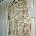 J. McLaughlin Lenny Crocidilla Crocodile Animal Print Sweater Size Small Cream Photo 0