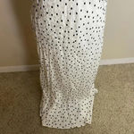 Rixo x Target Woman's Polka Dot Slip Dress Size Large Ruffle Neckline White Maxi Photo 9