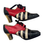 Moschino Striped Lace Up Block Shoes Women Red Black Cream Gold size size 38 Photo 0