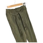 Treasure & Bond New Pants Womens Size 0 Paper Bag Waist Cuffed Olive Green Photo 3