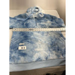 Womans Hoodie Large Blue White 1/4 Zip Fluffy Pullover Photo 5