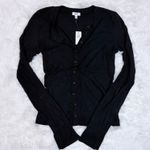 Aerie  Black Ribbed Cardigan Photo 0