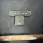 Ann Taylor XS Blue Houndstooth Sheer Ruffle Blouse Preppy Academia Office Chic Photo 1