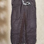 Aerie  Women's Dark Brown Ribbed Woven Elastic Waist Jogger Pants Size Large Photo 1