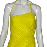 Mistress Rocks  SEXY Yellow Ruched Halter Mini Dress Size XSmall Photo 6