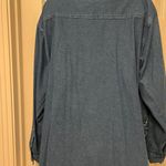 Button Down Denim Shirt with Criss Cross Collar/Bottom Blue Size L Photo 4