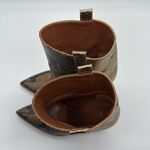 Paris Texas Metallic Snake Embossed Stiletto Booties Boots Tan/Gold Size 8.5 Brown Photo 5