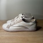 Madewell Sidewalk Low Top Sneakers White Leather Silver Accent Women 10 Mens 8.5 Photo 1