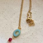 Handmade retro vintage chic whimsical style quality Czech glass bead simple necklace🩵 Photo 5