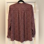 Grace Woman Long Sleeve‎ Floral Button Front Blouse Maroon Red Size 1X NWT! Photo 4