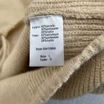 Elan Anthropologie  Sweater Women L Tan Crop Oversized Ribbed Knit Pullover Photo 2