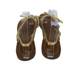 Kate Spade  Sandals Womens 7.5M Flat Metallic Shoes Bow Slingback Summer Gold Photo 6