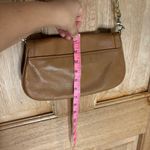 Tory Burch Clutch Chain Linked Leather Shoulder Bag Crossbody Tan & Gold Photo 3